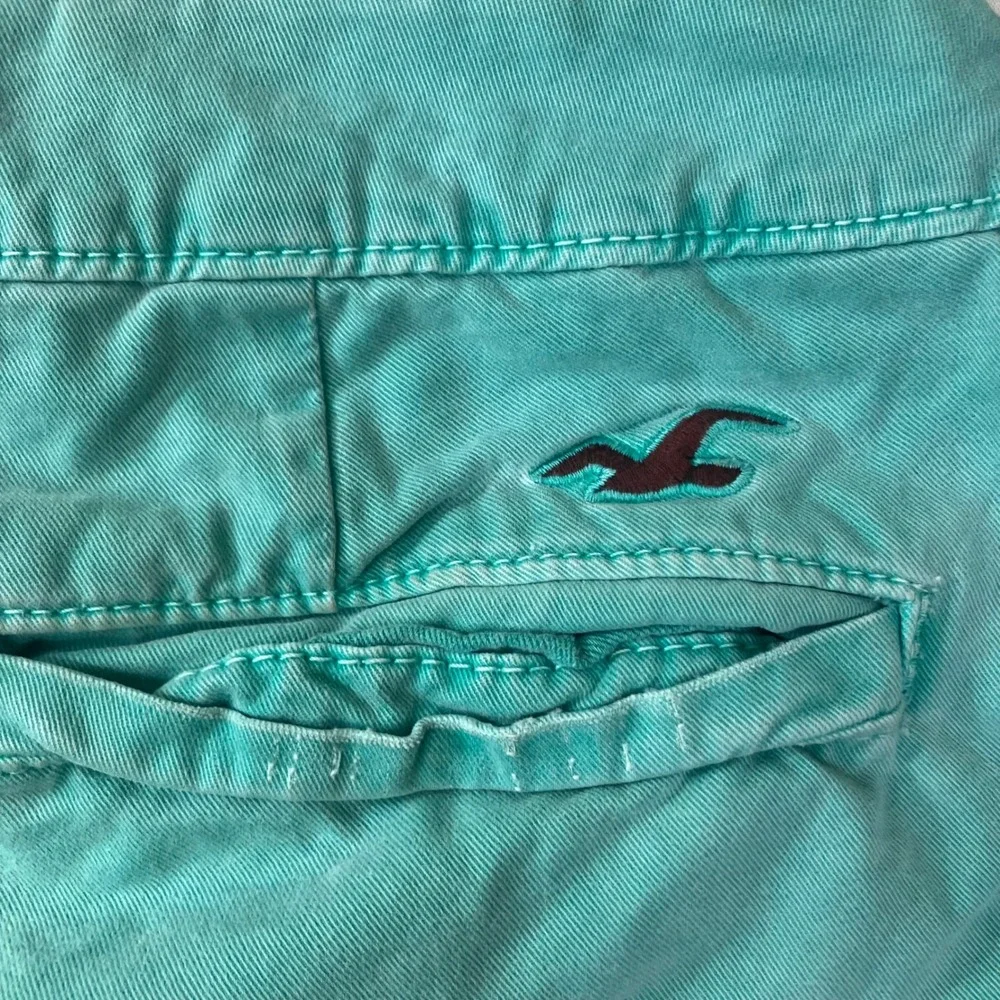 Hollister‎ Mens Teal Green Chino Shorts Sz 30 Button Fly 100% Cotton Casual Prep
